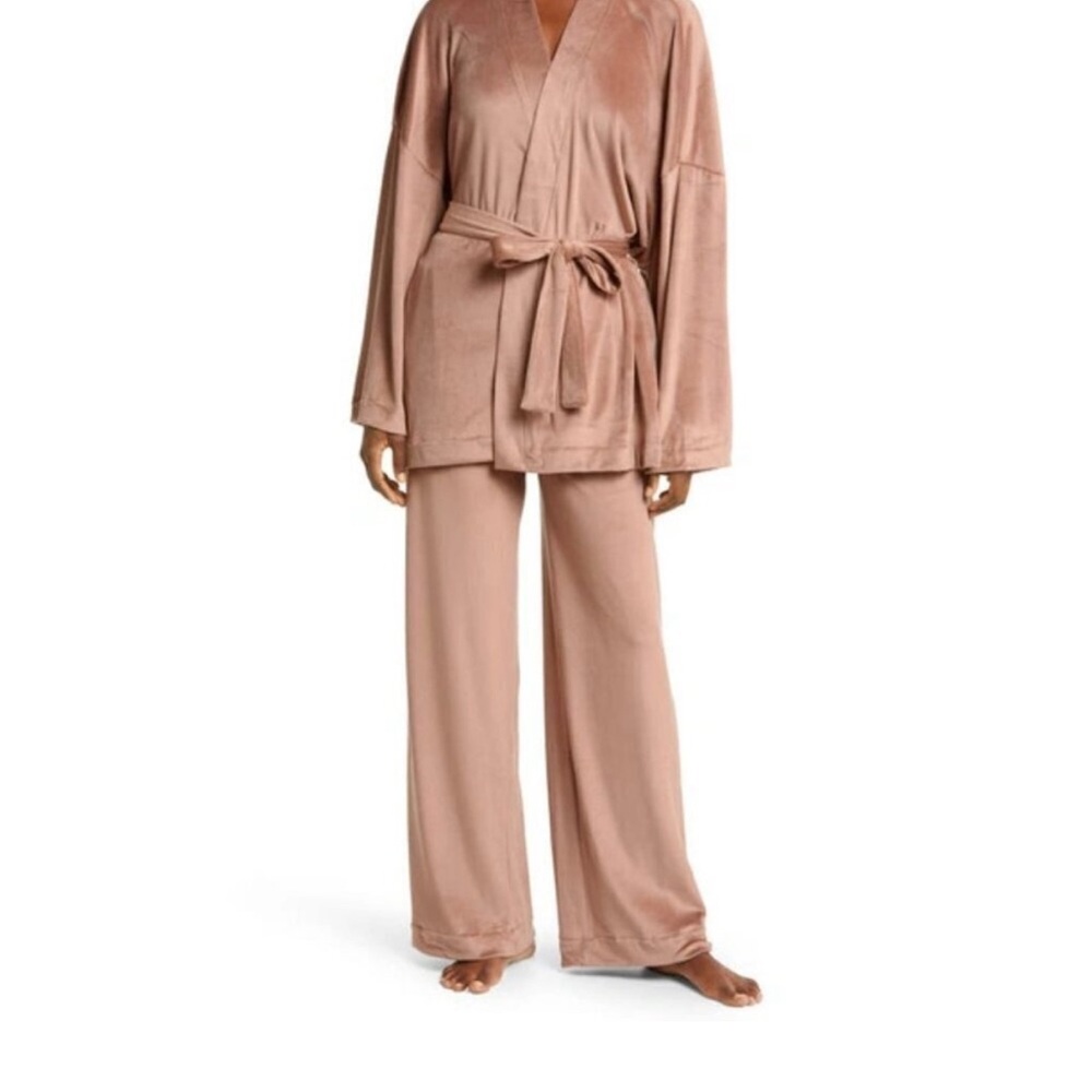 SKIMS Siena Brown Velvet Pajama Set